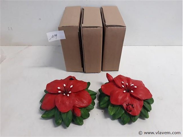 5 x bloem uit polyester - afbeelding 1 van  2