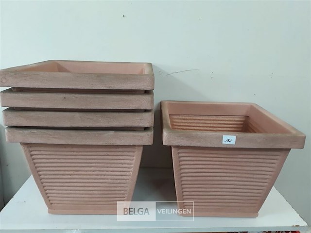 5 x bloembak pvc 40x40 h32 cm - afbeelding 1 van  3