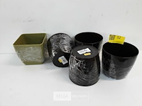 5 x bloempot pvc 13 cm 2 assorti - afbeelding 2 van  3