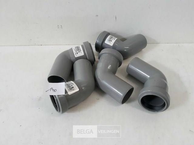 5 x bocht 67° 50 mm pvc dichting grijs - afbeelding 2 van  3