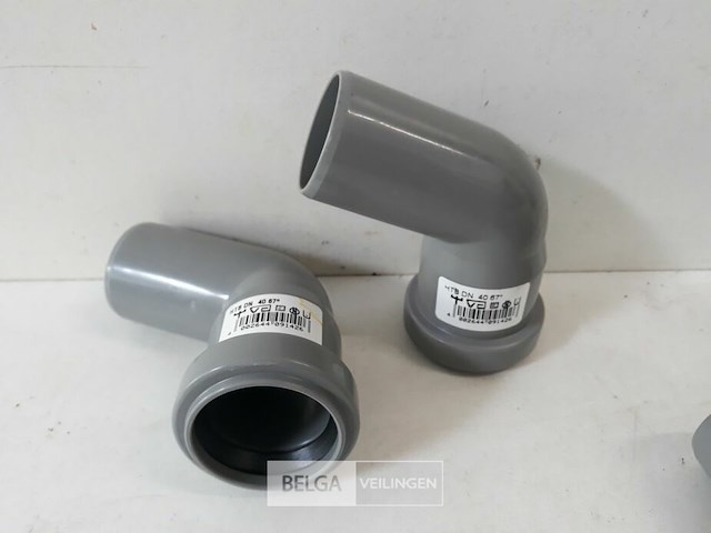 5 x bocht 67° 50 mm pvc dichting grijs - afbeelding 3 van  3