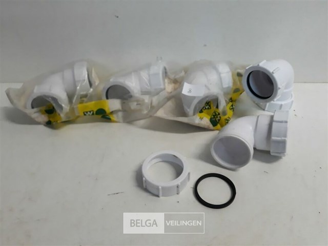 5 x bocht 90° 50 mm pvc dichting wit - afbeelding 1 van  3