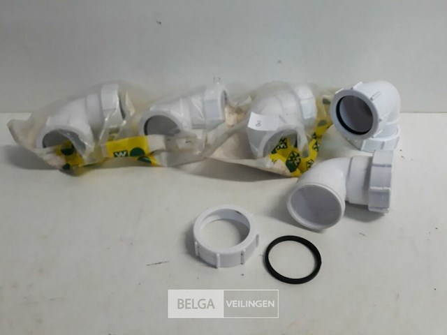 5 x bocht 90° 50 mm pvc dichting wit - afbeelding 2 van  3