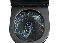 5 x design hangtoilet tornado mat zwart - gesloten onderbodem - afbeelding 2 van  3