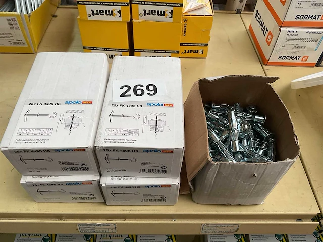 5 x dozen metalen hollewandplug; hollewandplug met schroefhaak - afbeelding 1 van  5