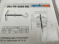 5 x dozen metalen hollewandplug; hollewandplug met schroefhaak - afbeelding 5 van  5