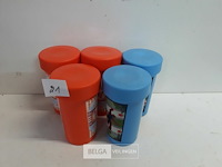 5 x drinkbeker met schroefdeksel 2 assorti