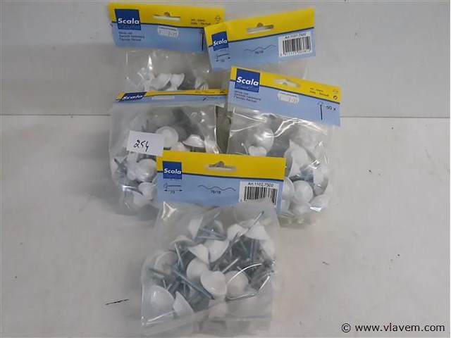 5 x golfplaat nagel 7 cm witte kop 50 stuks - afbeelding 1 van  2