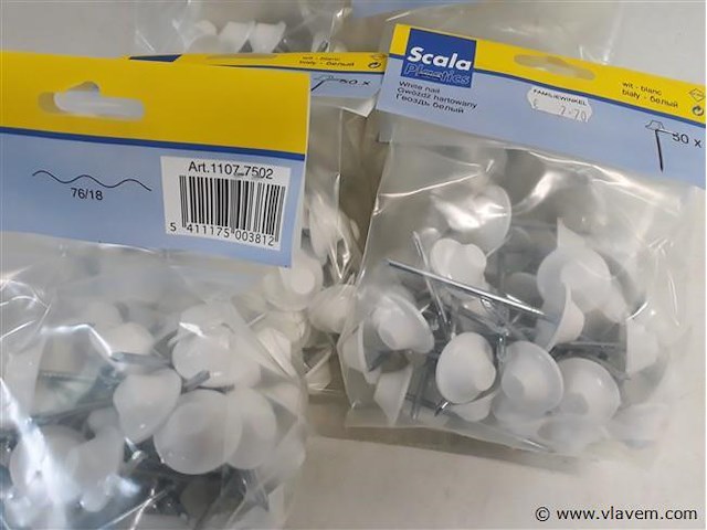 5 x golfplaat nagel 7 cm witte kop 50 stuks - afbeelding 2 van  2