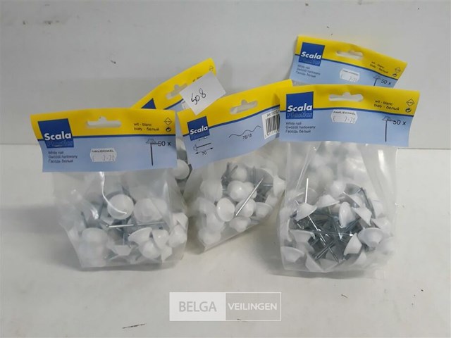 5 x golfplaat nagel 7 cm witte kop 50 stuks - afbeelding 2 van  3