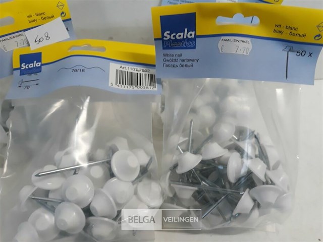 5 x golfplaat nagel 7 cm witte kop 50 stuks - afbeelding 3 van  3