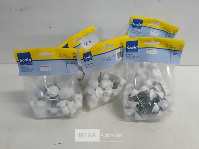 5 x golfplaat nagel 7 cm witte kop 50 stuks - afbeelding 1 van  3