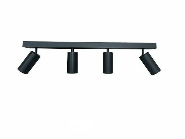5 x gu10 opbouwspot armatuur – 4 draaibare spots – ip20 – zwart - afbeelding 3 van  6