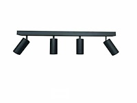 5 x gu10 opbouwspot armatuur – 4 draaibare spots – ip20 – zwart - afbeelding 3 van  6