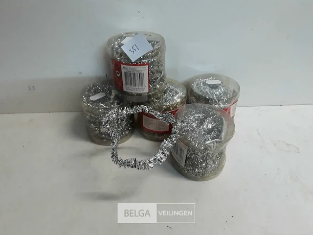 5 x guirlande zilver glitter 5m - afbeelding 2 van  3