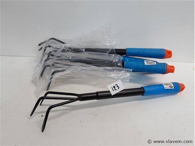 5 x hand cultivator met 3 tanden - afbeelding 1 van  2