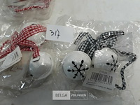 5 x hangdeco bel in bal mix rood/blauw - afbeelding 3 van  3