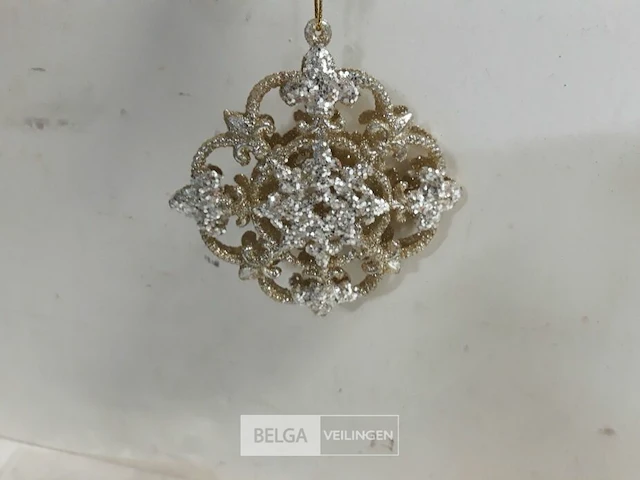 5 x hangdeco pvc goud 4 x sneeuwvlok + 1 x ijspegel - afbeelding 3 van  3