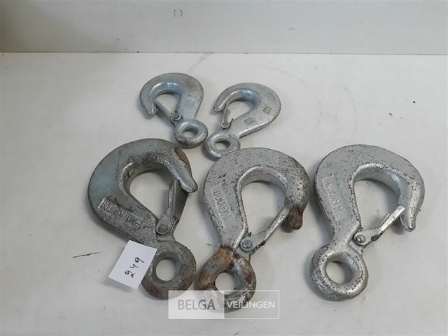 5 x hijshaken verzinkt met klep 2x500 kg + 3x1000kg - afbeelding 2 van  3
