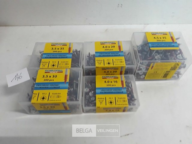 5 x houtschroeven mix 200 stuks - afbeelding 2 van  3