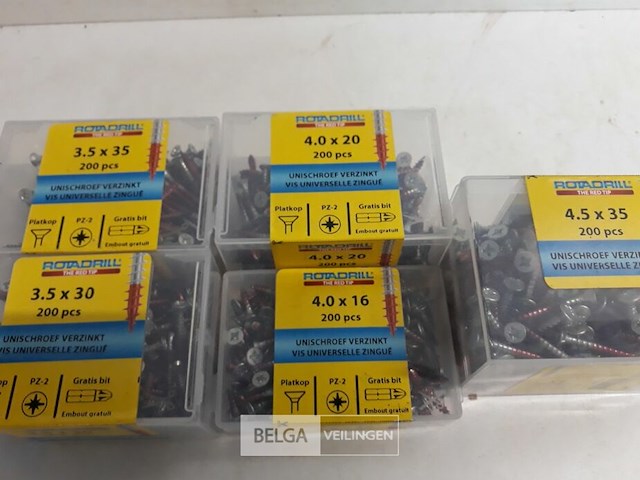 5 x houtschroeven mix 200 stuks - afbeelding 3 van  3