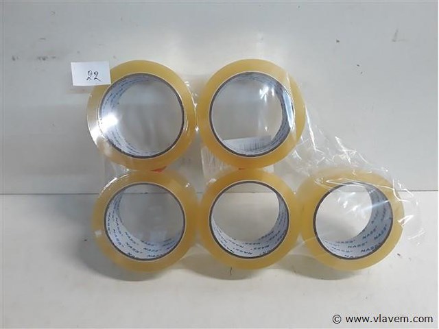 5 x inpakkleefband transparant 50mmx66 m - afbeelding 1 van  2
