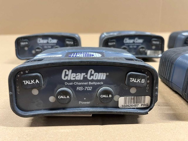 5 x intercom beltpack clear-com rs-702 2-channel + yc-36 cable - afbeelding 4 van  4