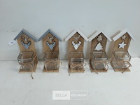 5 x kaarshouder hout 8x9x22 cm - afbeelding 2 van  3