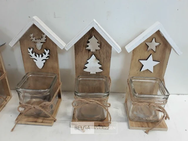 5 x kaarshouder hout 8x9x22 cm - afbeelding 3 van  3