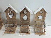 5 x kaarshouder hout 8x9x22 cm - afbeelding 3 van  3