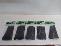 5 x kabelbinders zwart 100 stuks 3,6x150mm - afbeelding 1 van  2