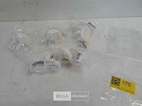 5 x kapstokhaak pvc wit 50mm - afbeelding 1 van  3
