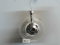 5 x kerstbal glas 10 cm transparant met mini zilveren bal - afbeelding 3 van  3