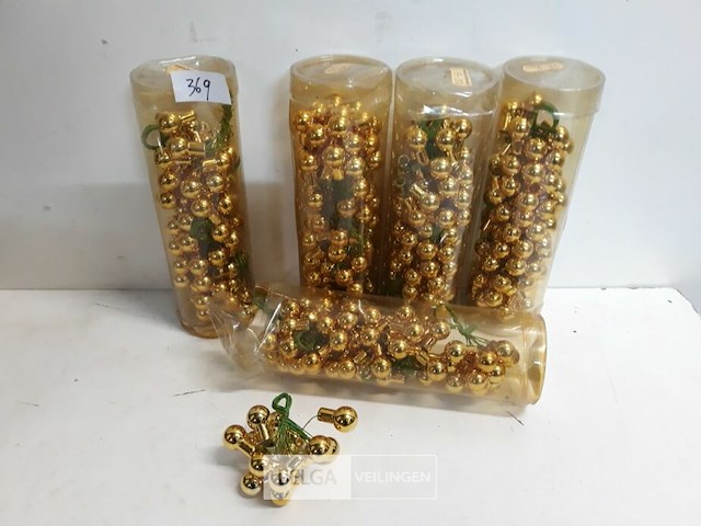5 x kerstballen mini goud 72 stuks - afbeelding 1 van  3