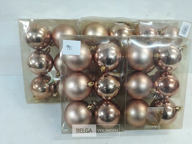 5 x kerstballen pvc 6 stuks oud roze - afbeelding 2 van  3