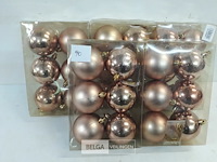 5 x kerstballen pvc 6 stuks oud roze - afbeelding 2 van  3