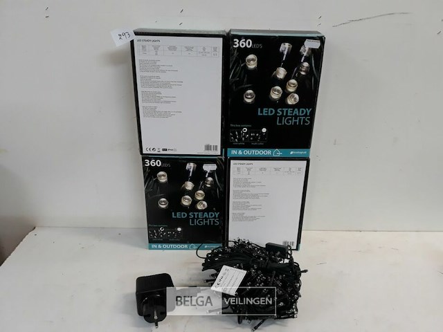 5 x kerstlampen 360 lampen koud wit met tranfo - afbeelding 2 van  3