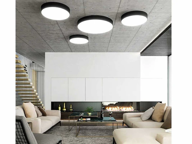5 x kiio 65 watt plafond led lamp zwart - afbeelding 7 van  7