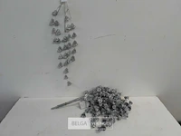 5 x klokken op stok 55 cm zilver - afbeelding 2 van  3