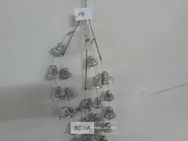 5 x klokken op stok 55 cm zilver - afbeelding 3 van  3