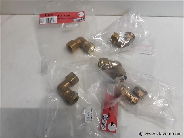 5 x knelkoppeling bocht koper 12 mm 3/8 f - afbeelding 1 van  2