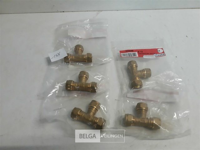 5 x knelkoppeling t stuk koper 3 x 12 mm - afbeelding 1 van  3