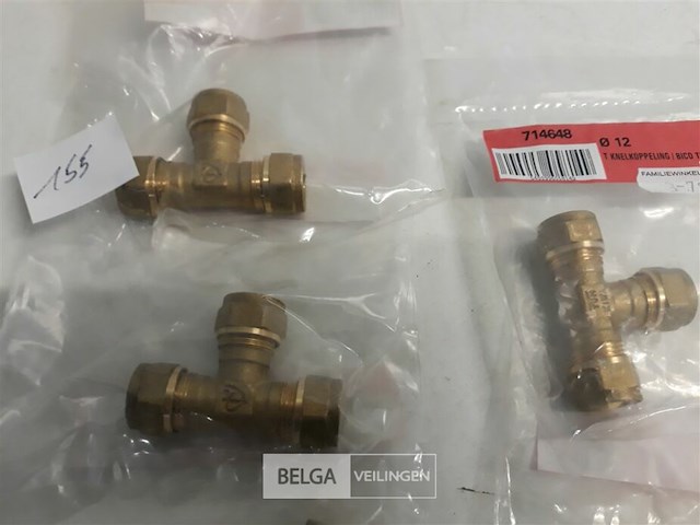 5 x knelkoppeling t stuk koper 3 x 12 mm - afbeelding 3 van  3