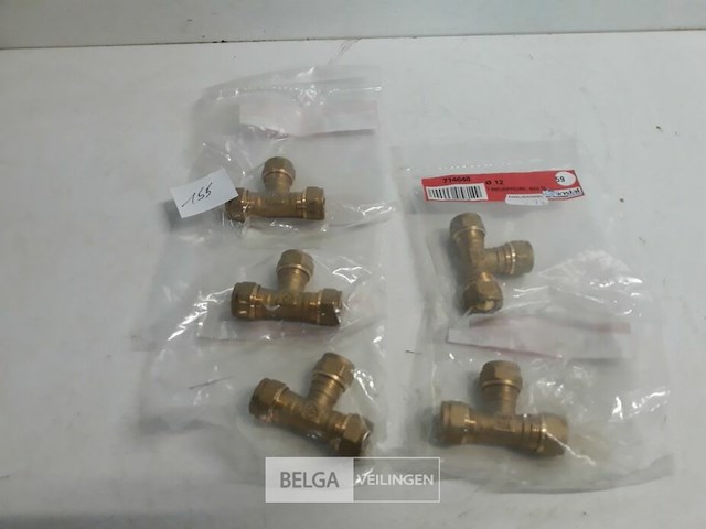 5 x knelkoppeling t stuk koper 3 x 12 mm - afbeelding 1 van  3