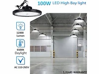5 x led highbay ufo pro 100w – instelbaar 60% / 80% / 100% – 6500k – web-100
