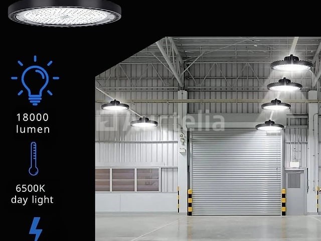 5 x led highbay ufo pro 150w – instelbaar 60% / 80% / 100% – 6500k – web-150 - afbeelding 1 van  6