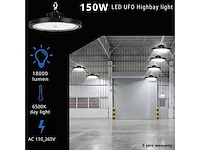 5 x led highbay ufo pro 150w – instelbaar 60% / 80% / 100% – 6500k – web-150 - afbeelding 1 van  6