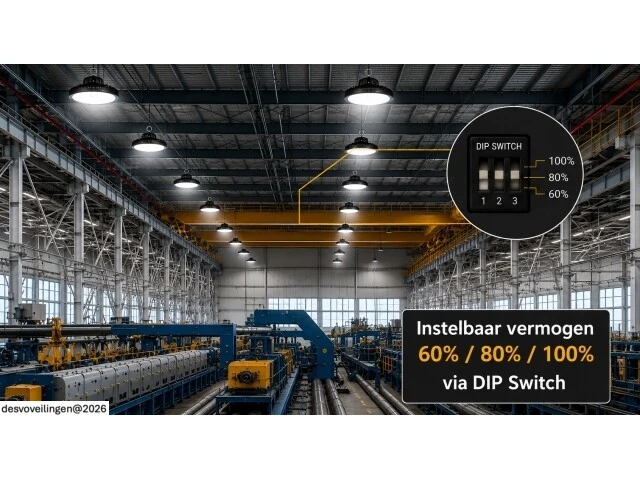 5 x led highbay ufo pro 150w – instelbaar 60% / 80% / 100% – 6500k – web-150 - afbeelding 3 van  7