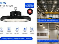 5 x led highbay ufo pro 200w – instelbaar 60% / 80% / 100% – 4000k – web-200 - afbeelding 3 van  5