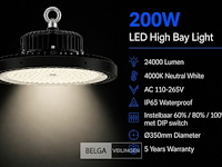5 x led highbay ufo pro 200w – instelbaar 60% / 80% / 100% – 4000k – web-200 - afbeelding 2 van  6